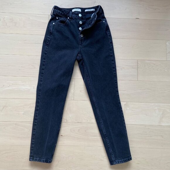 Guess 90’s Skinny High-Rise Black Denim Jeans Womens Size 25 button fly high - Picture 3 of 12
